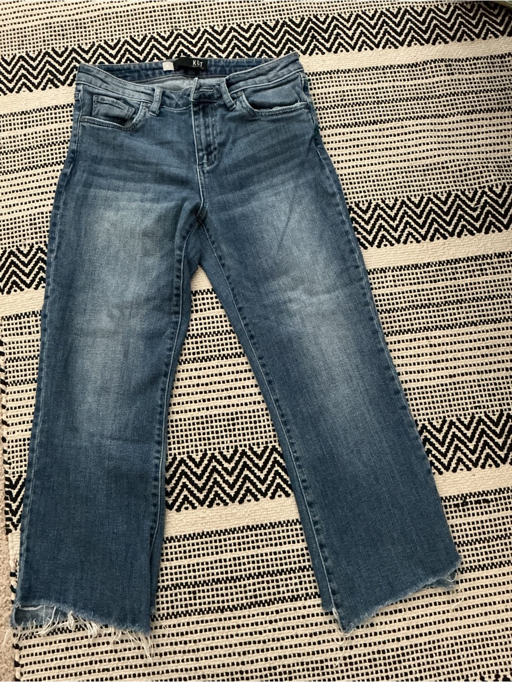 Kut from the Kloth Stella High Rise Ankle Blue Wide-Leg Jeans - Picture 3 of 5